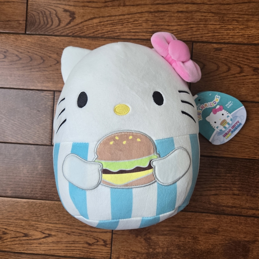 Squishmallows x Sanrio: Hello Kitty with Burger - 8" Plush - Picture 2 of 16